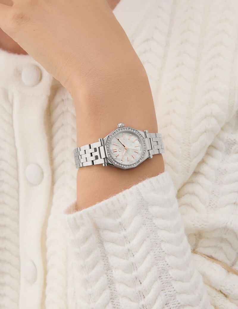 Gc Gleam metal silver tone watch