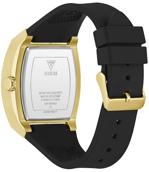Mens Yellow Gold Tone Rectangle Analog Watch