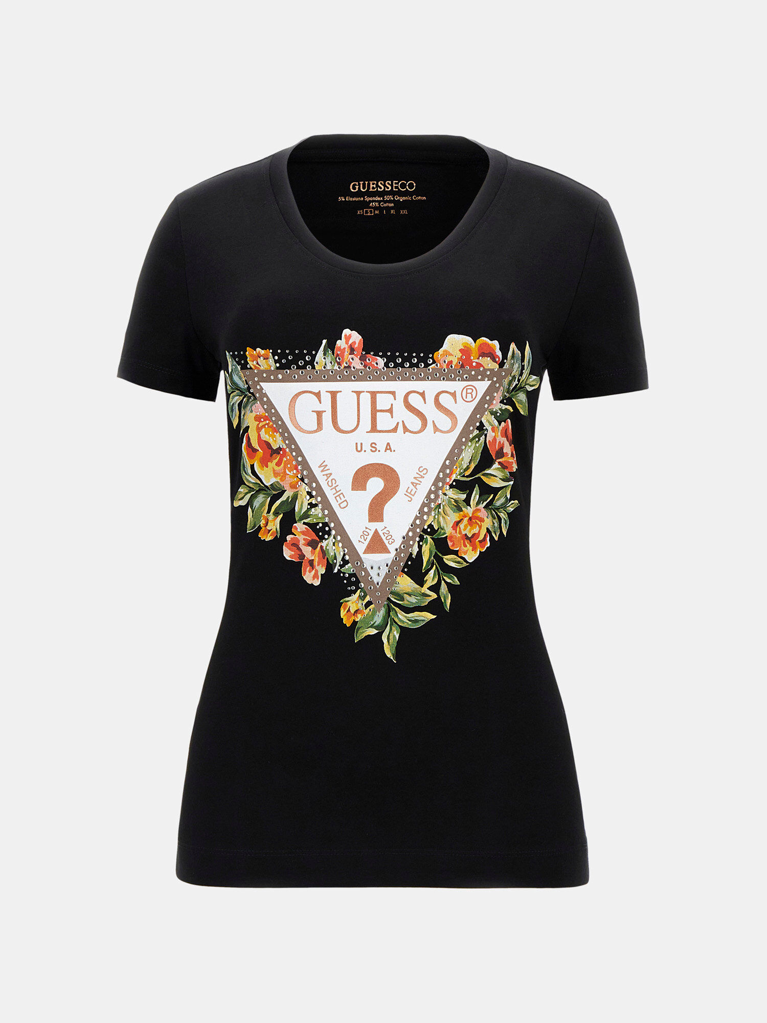 Flower Logo Stretch T Shirt