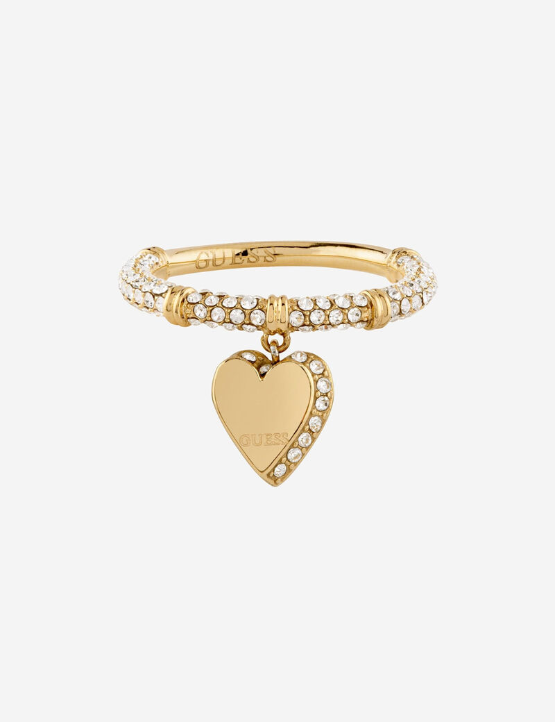 Heart charm pave ring