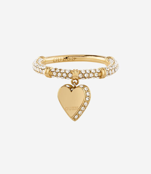Heart charm pave ring