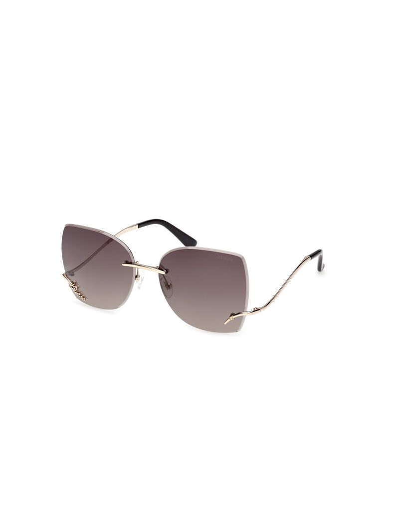 guess raelynn square rimless sunglasses