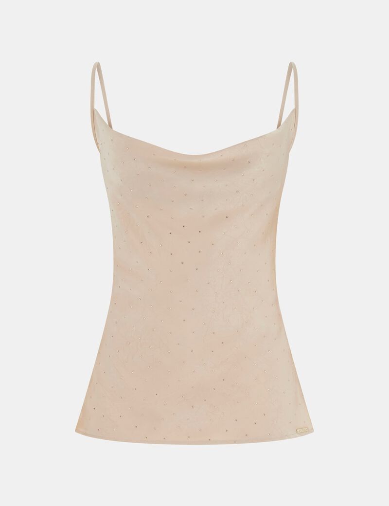 Sleeveless satin vest top