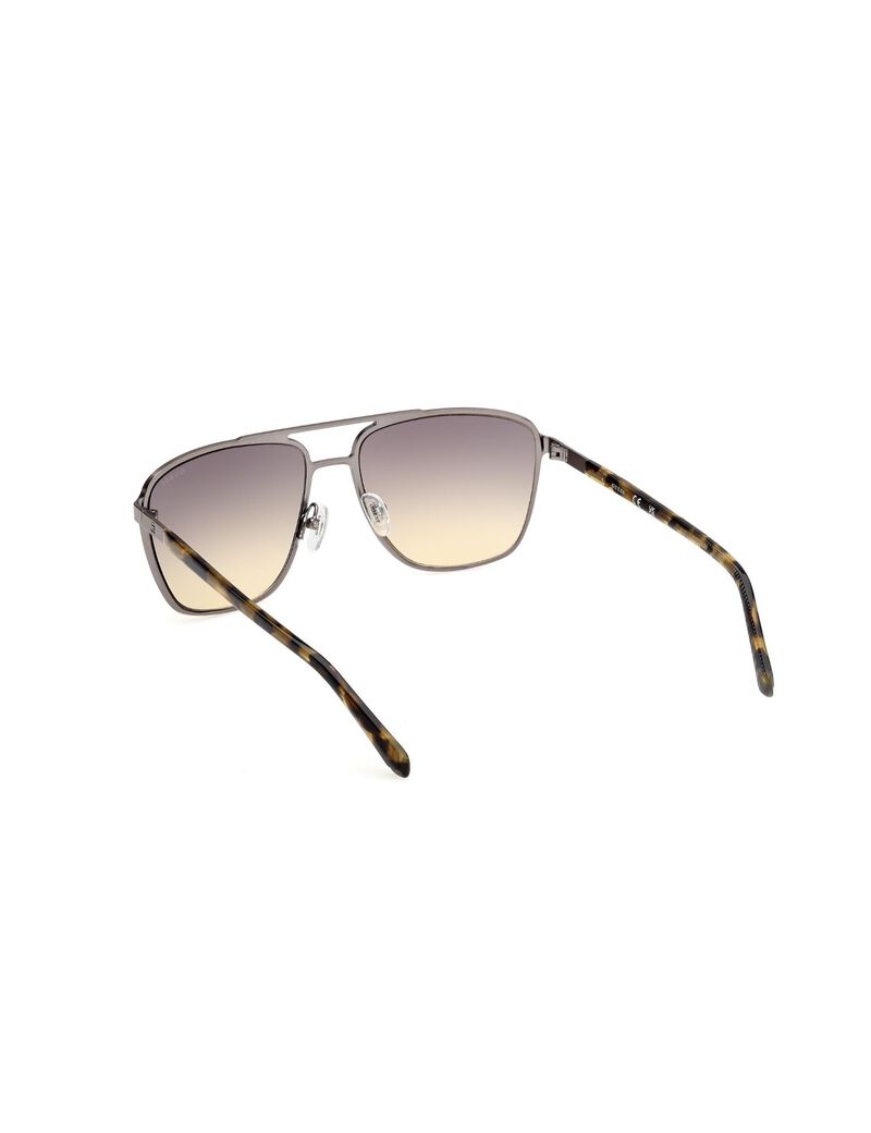 Square matte gunmetal gradient smoke sunglasses