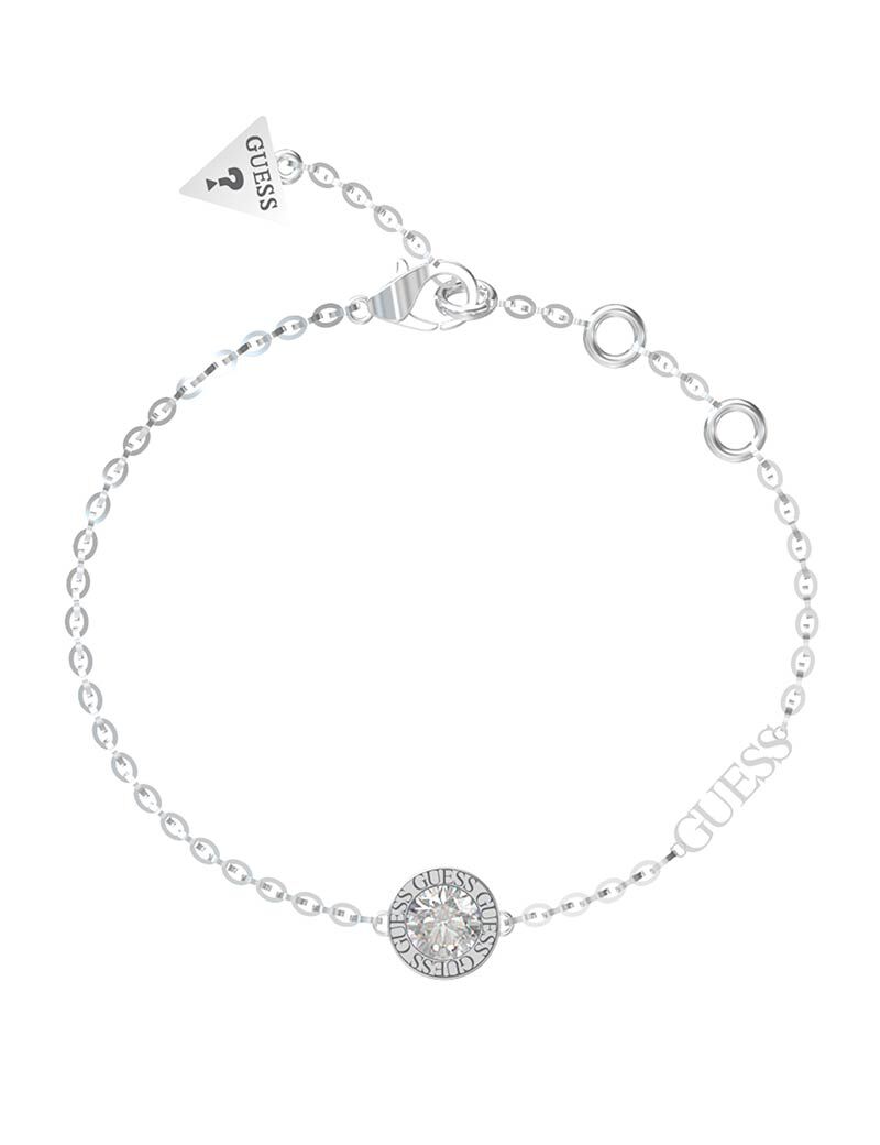 Shop GUESS Online Clear Charm Bracelet Silver