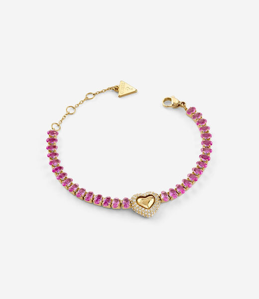 Pave heart tennis bracelet