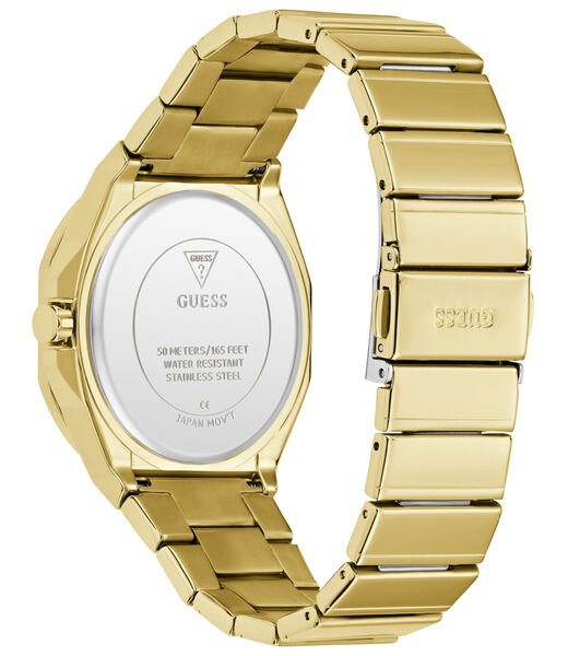 Mens Yellow Gold Tone Round Analog Watch