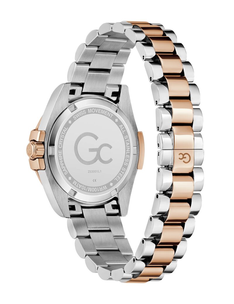 Gc Sportchic Women S 507 Mvmt White Dail 10 Amt Silver Rose Gold Stainless Steel Brct