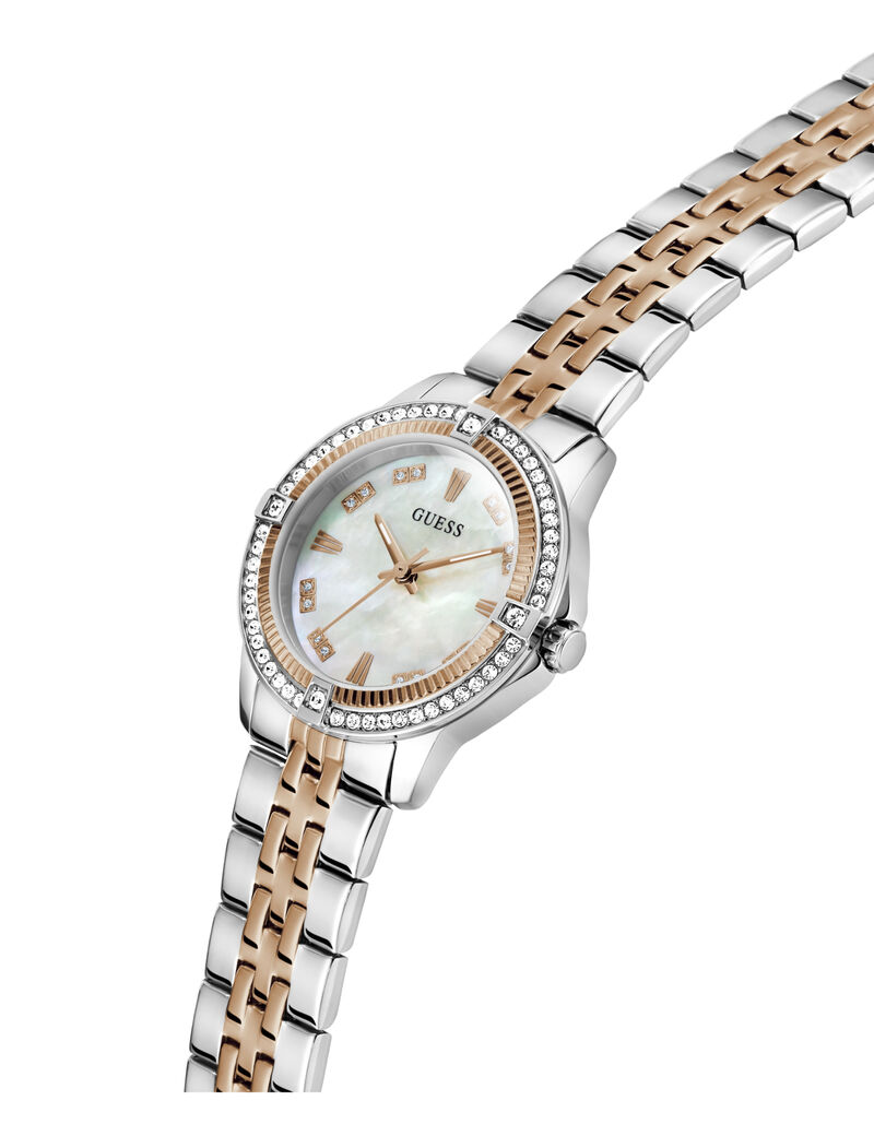 Ladies 2T Silver/Rose Gold Tone Round Analog Watch