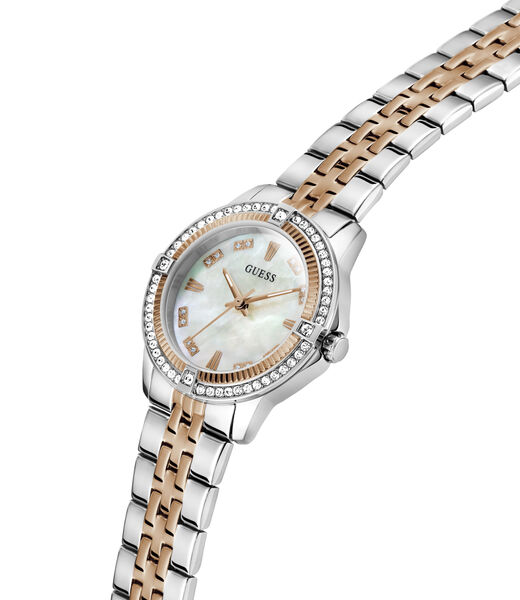 Ladies 2T Silver/Rose Gold Tone Round Analog Watch