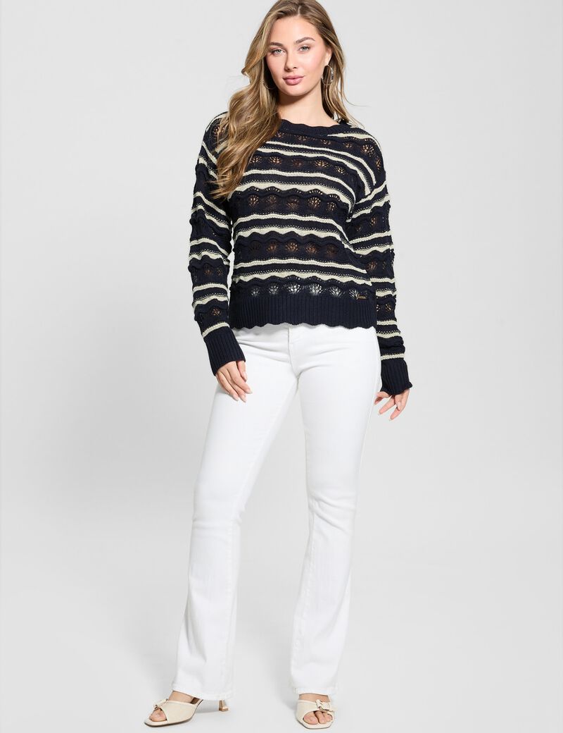 Openwork knit sweater