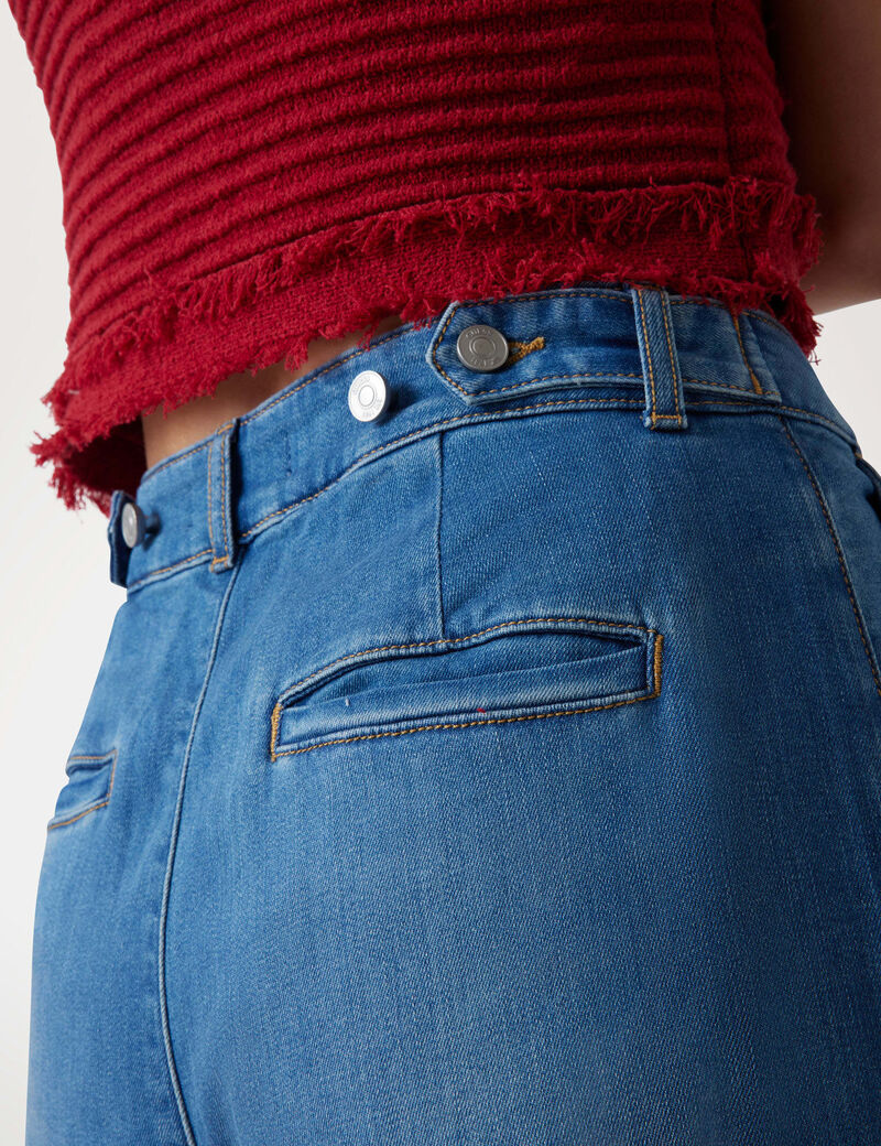 Linen-blend loose-fit jeans