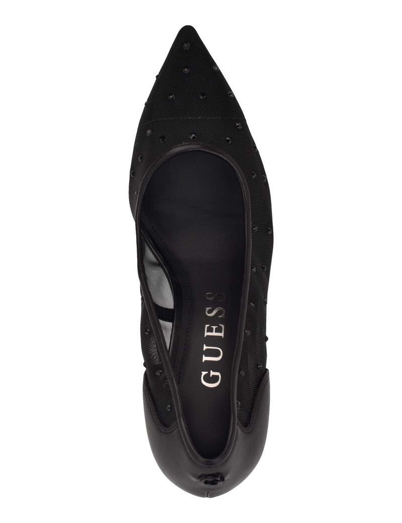 Serry transparent fabric heels