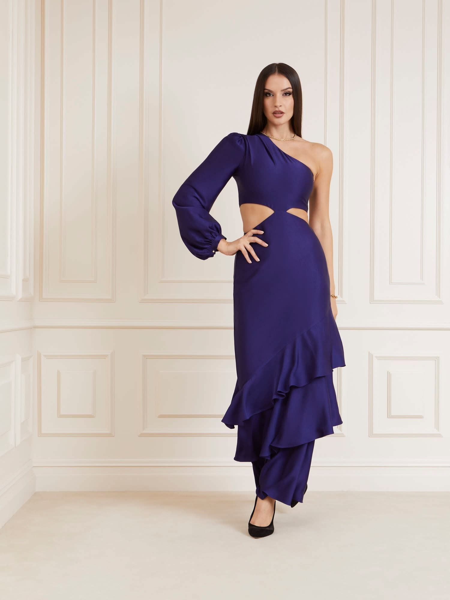 One strap deals long dress