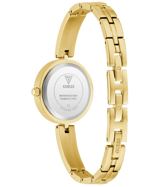 guess ladies yellow gold tone round analog watch