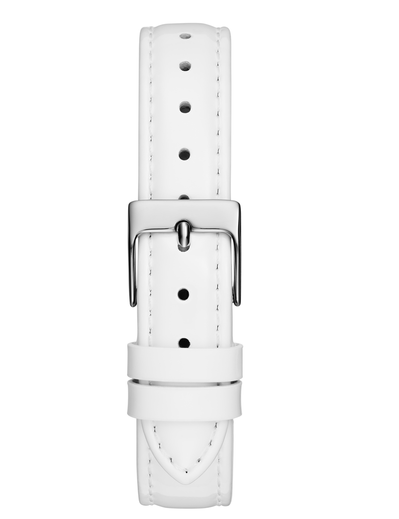 Ladies White Silver Tone Analog Watch