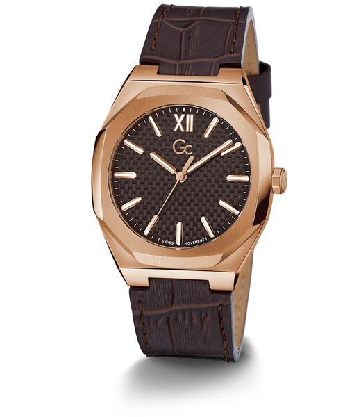 GW COUSSIN SLEEK RG CS BRWN DL 42MM QTZ BRWN LS BAND FW23
