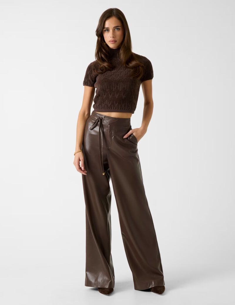 Marciano faux-leather wide-leg pants