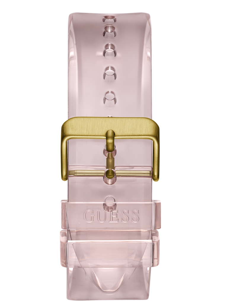 Mens Pink Clear Multi-function Watch