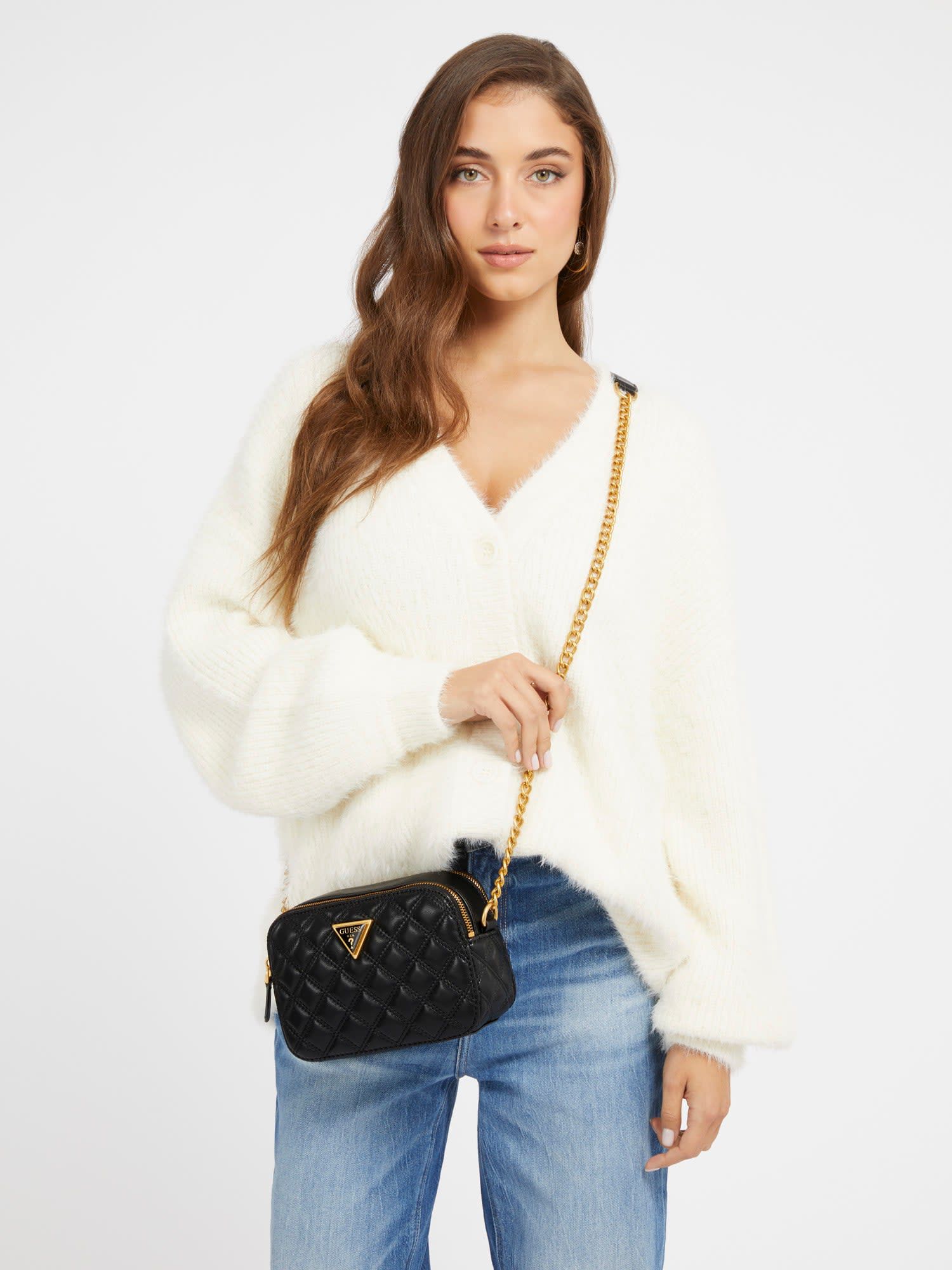 Guess kaylee quilted mini crossbody top