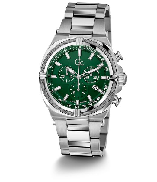 GW IRONCLASS SLV CS GRN DL 43MM QTZ CHRNO SLV SS BRCT FW23