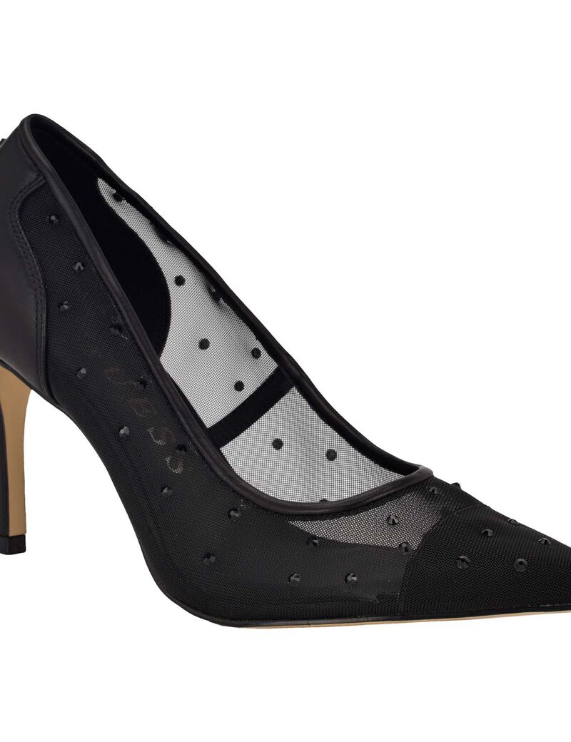 Serry transparent fabric heels