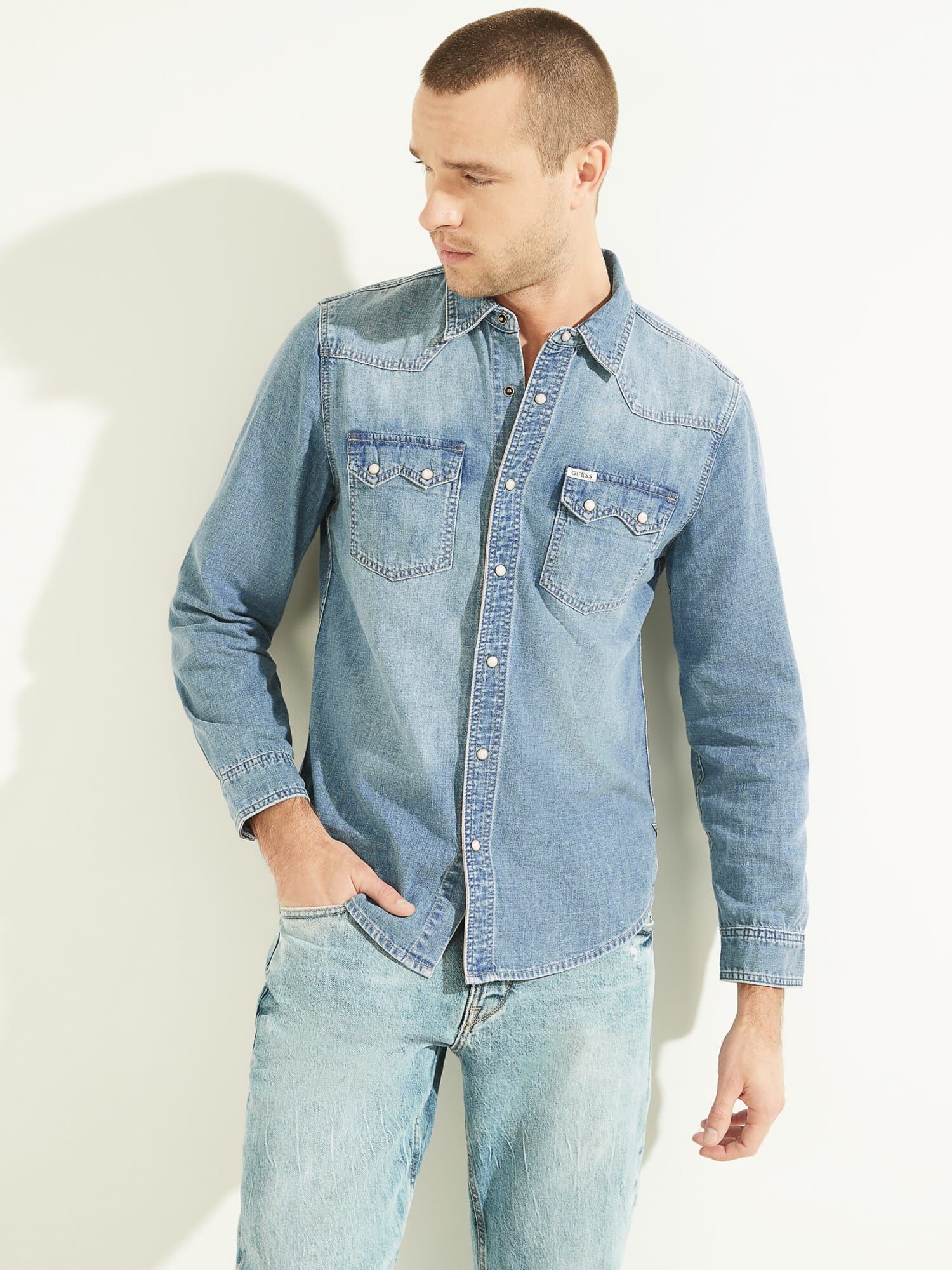 Guess denim shirts shop
