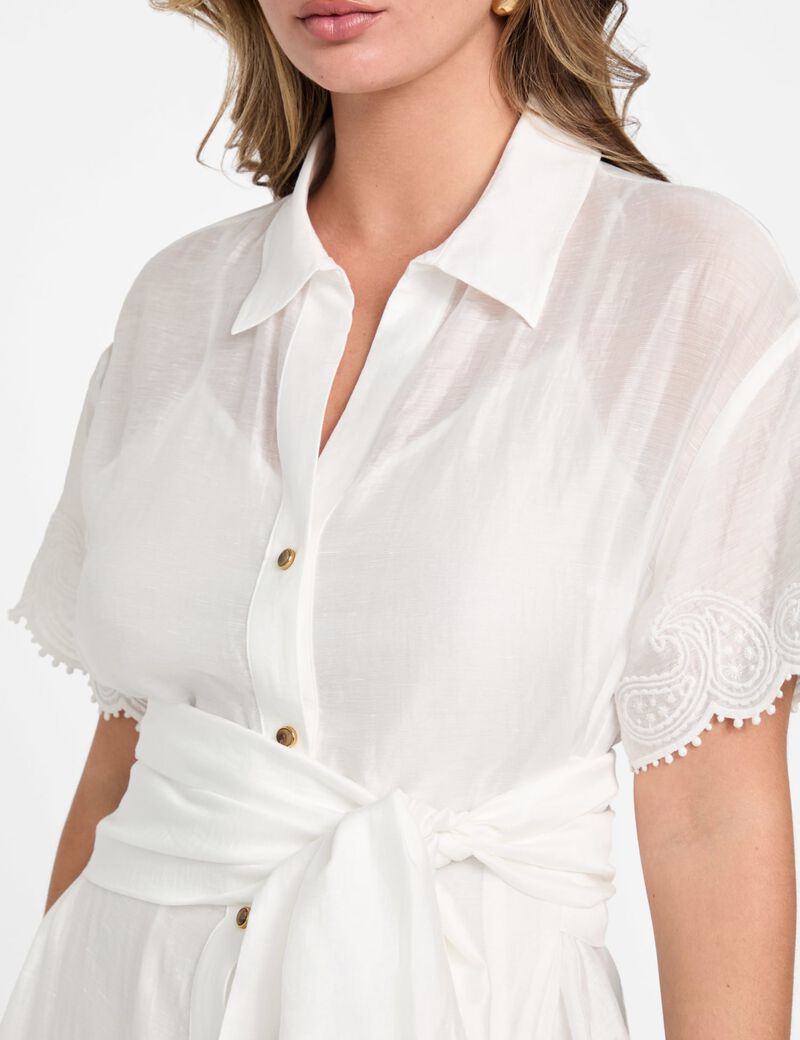 Marciano linen-blend mini dress