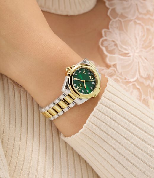 Gc Sportchic Women S 763 Mvmt Green Dail 10 Amt Silver Yellow Gold Stainless Steel Brct