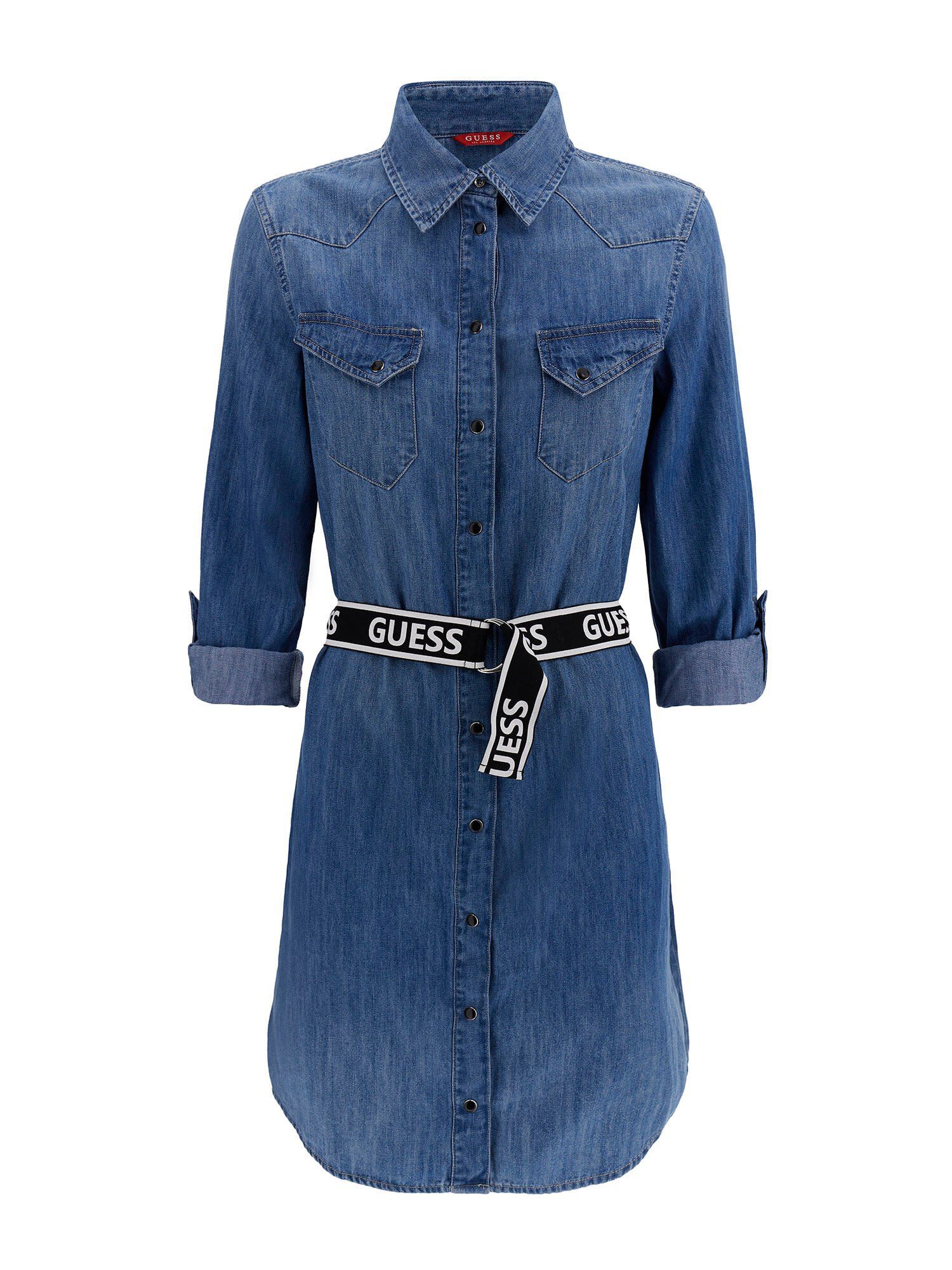 Guess blue jean dress top