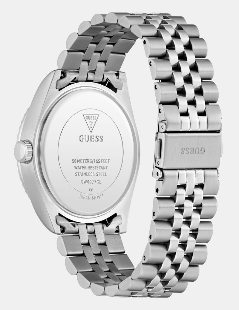 Mens Silver Tone Multi-function Date Watch