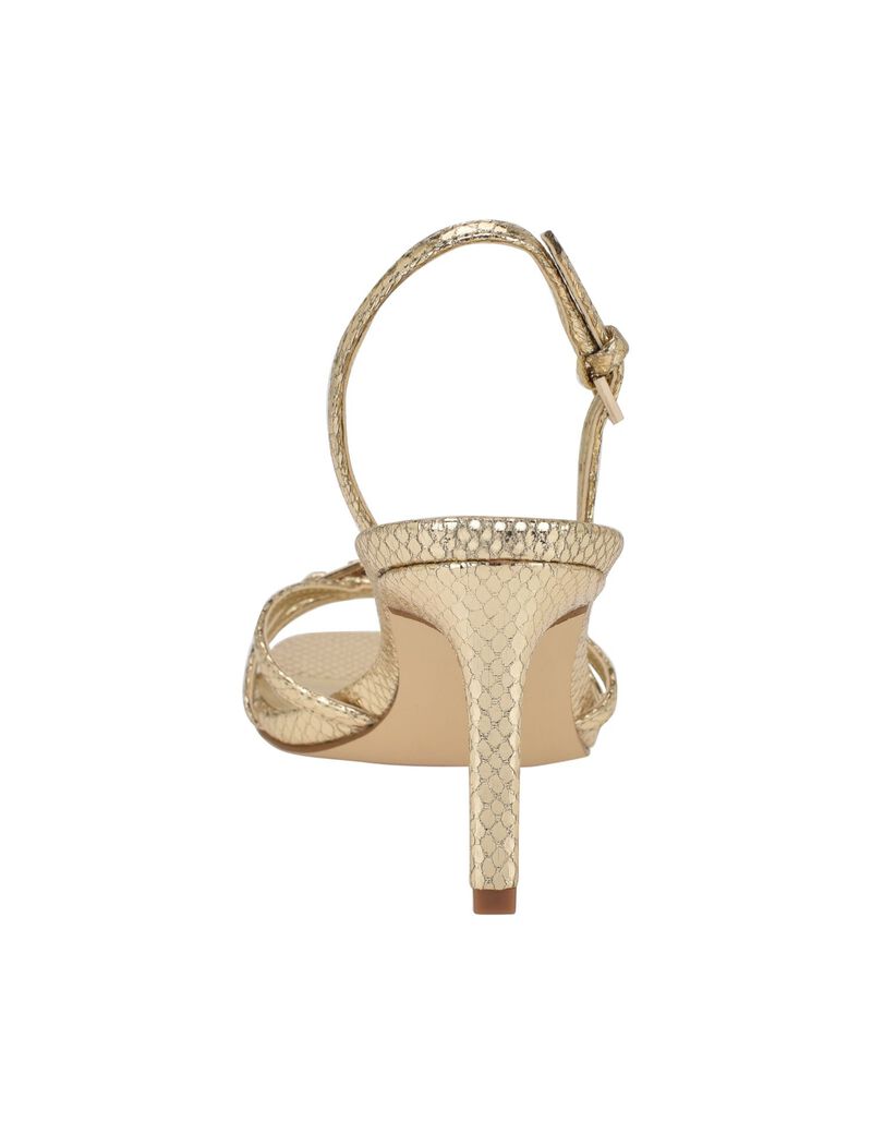 Twilla metallic embossed logo hardware sandal