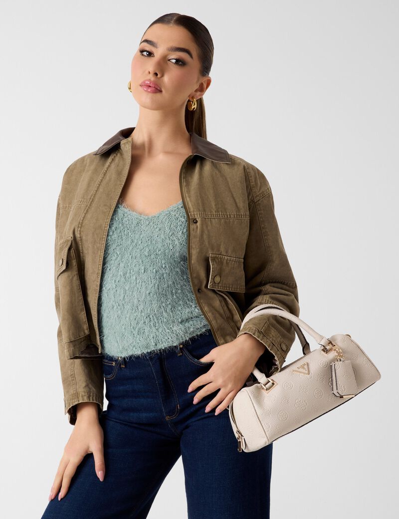 guess cresidia logo handbag