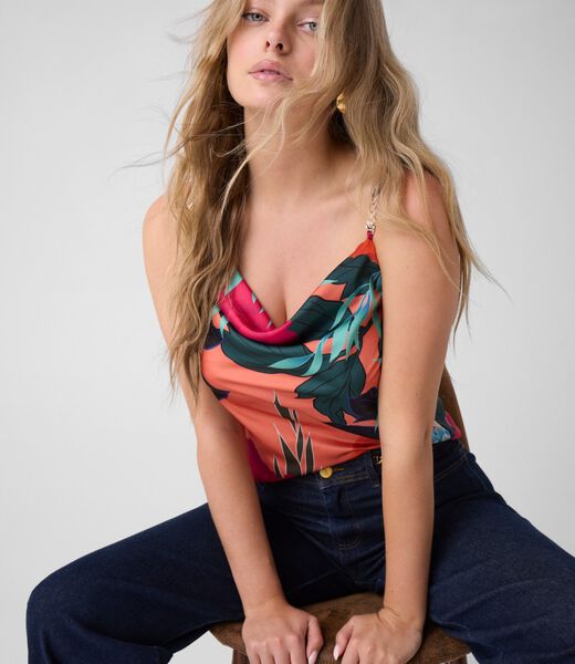 Sleeveless top with logo print