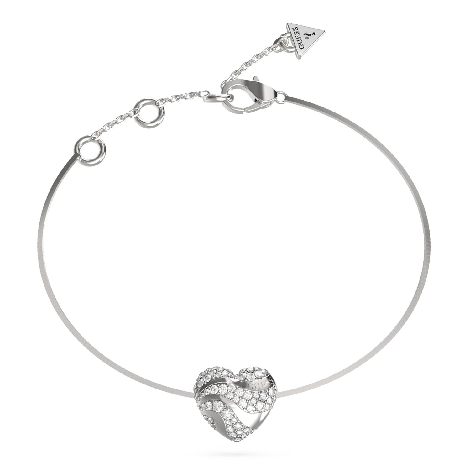 Shop GUESS Online Heart waves snake chain bracelet