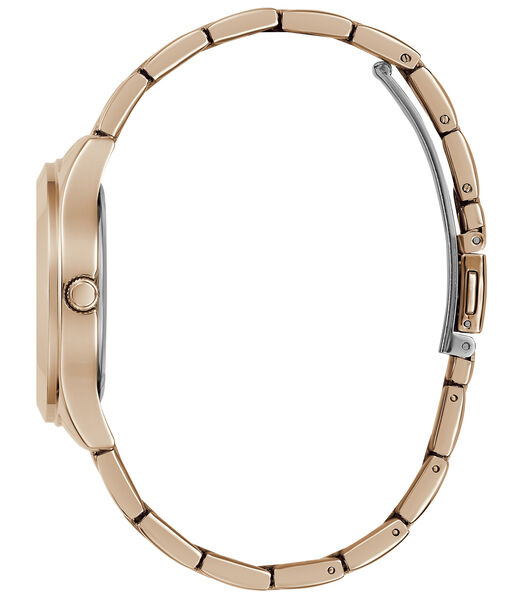 ساعة يد كوارتز تناظرية من الستانلس ستيل بلون ذهبي وردي