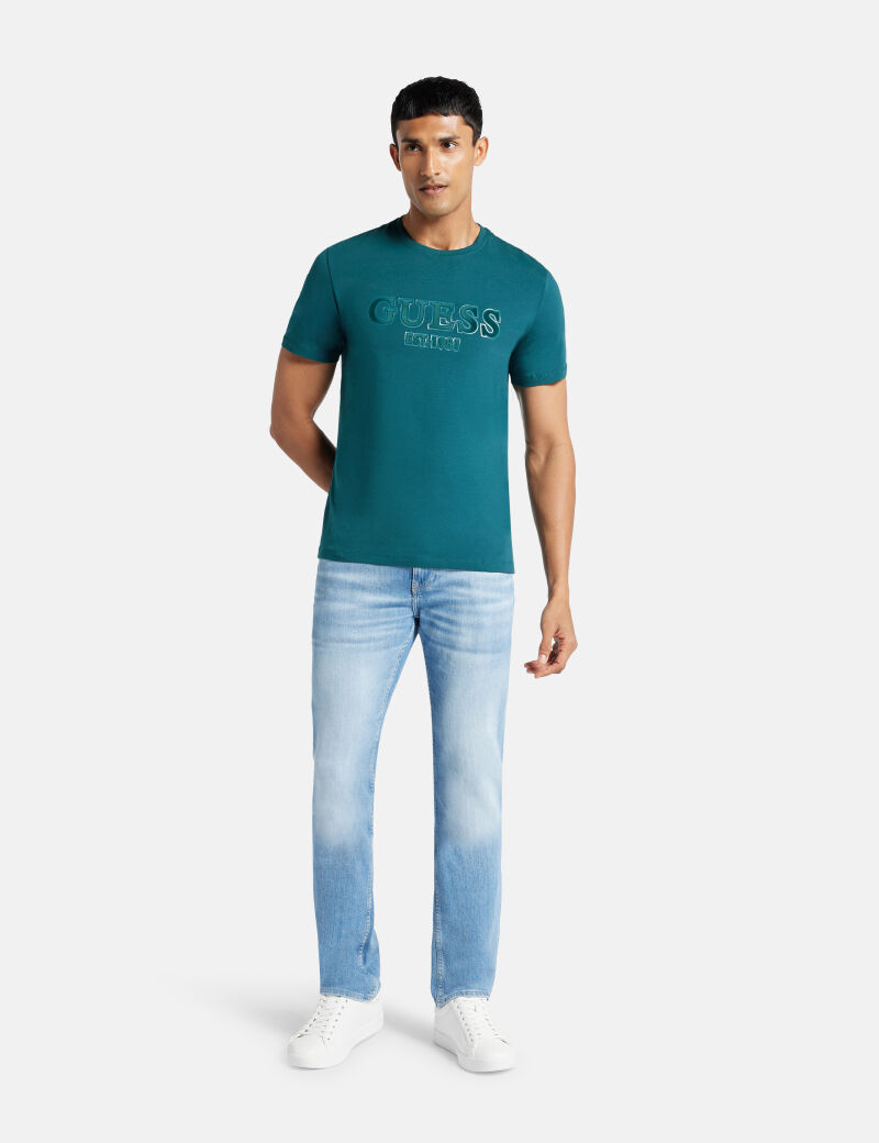 Flocked logo T-shirt