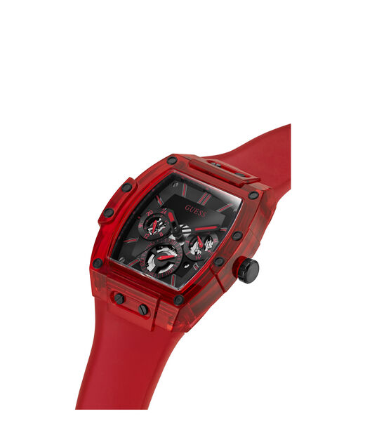 ساعة يد من السيليكون متعددة الوظائف باللون الأحمر