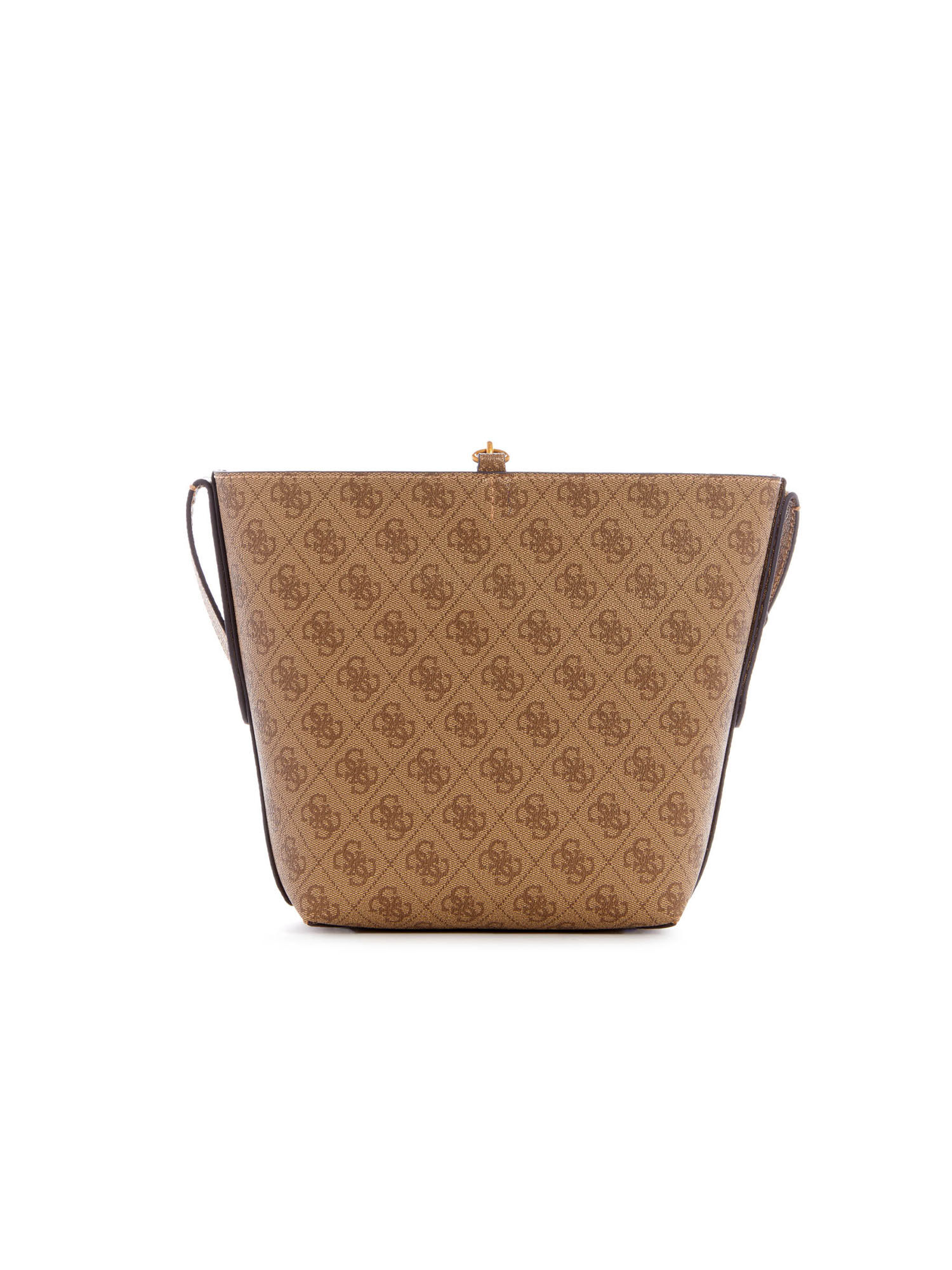 Borsa A Secchiello Guess Eco Brenton - Colore Caramello, 100% PU, Tracolla Regolabile