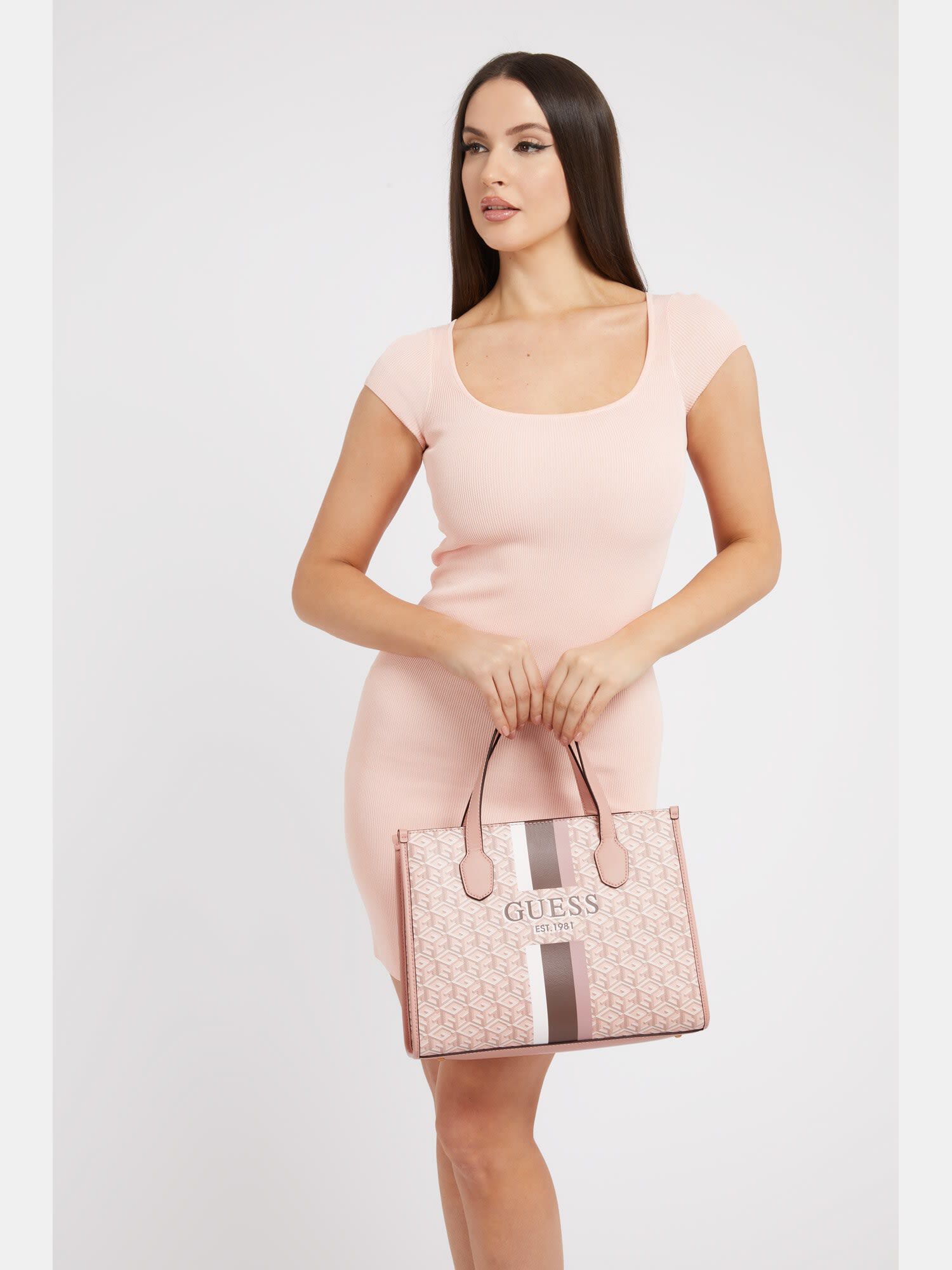Shop GUESS Online Silvana G Cube Logo Handbag
