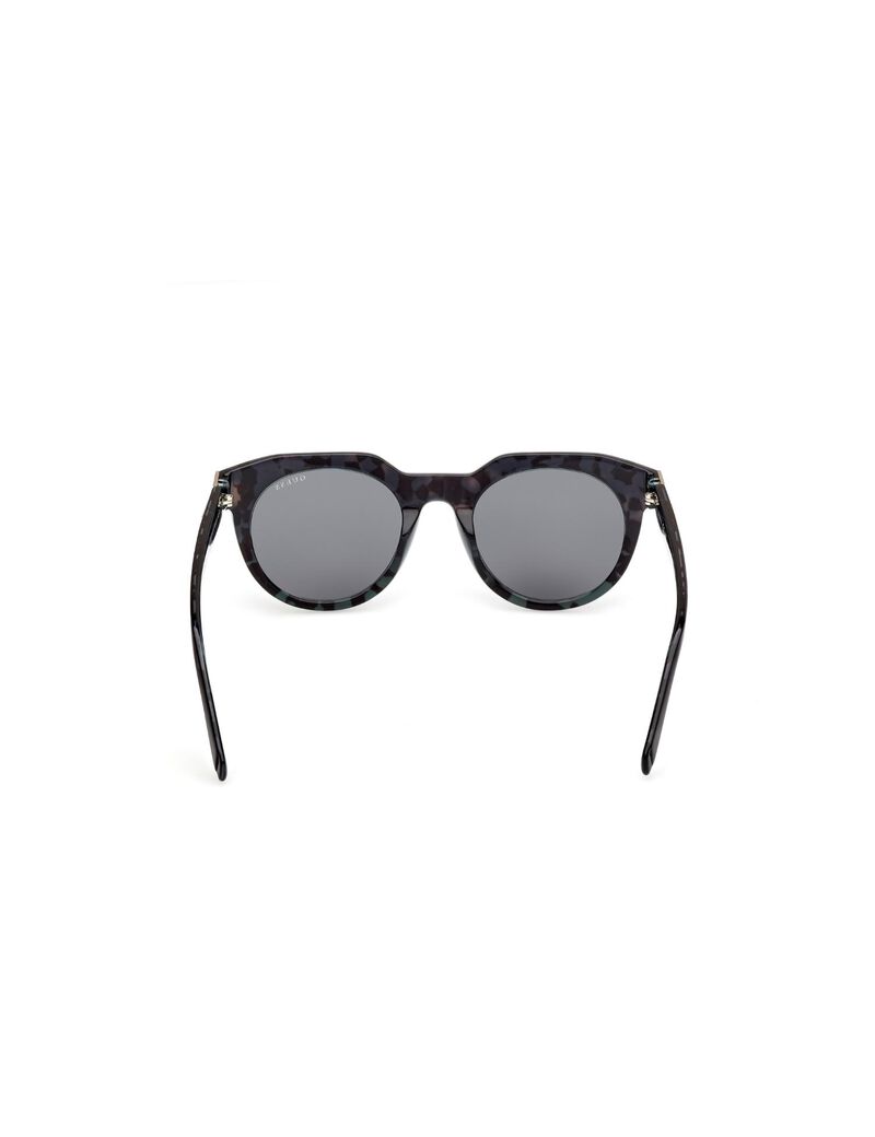 Round dark green sunglasses