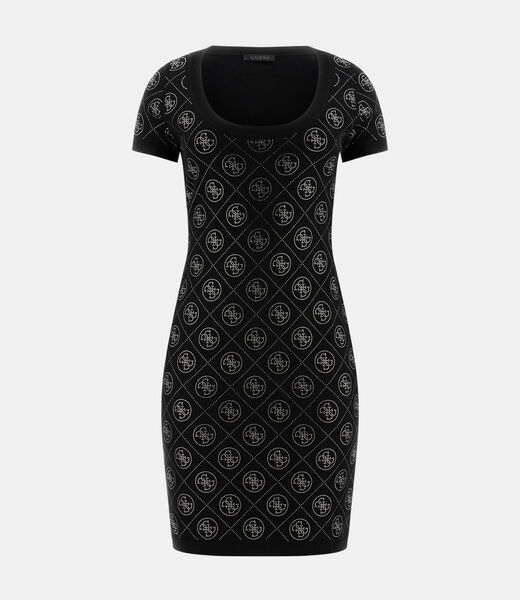 Wool blend rhinestones dress&nbsp;