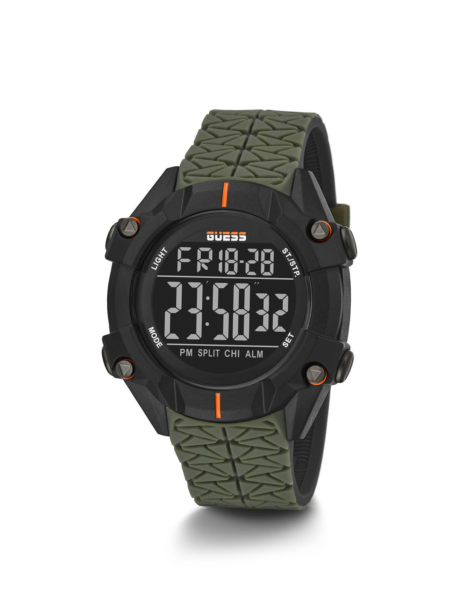 Shop GUESS Online Green And Black Digital Watch
