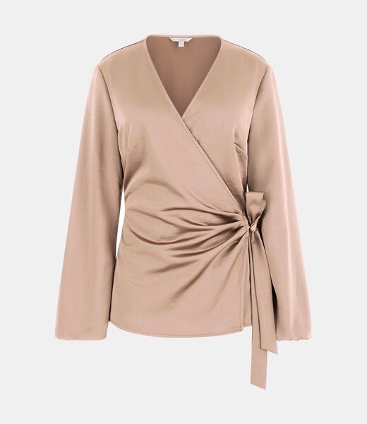 Satin wrap blouse