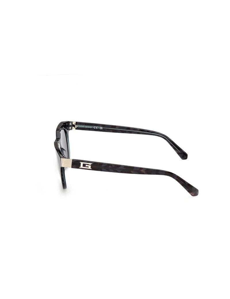 Round dark green sunglasses