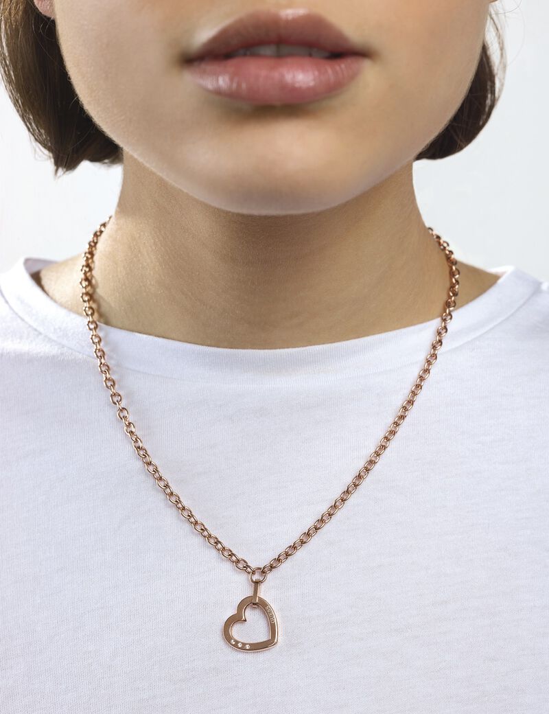 Rose Gold Heart Charm Necklace