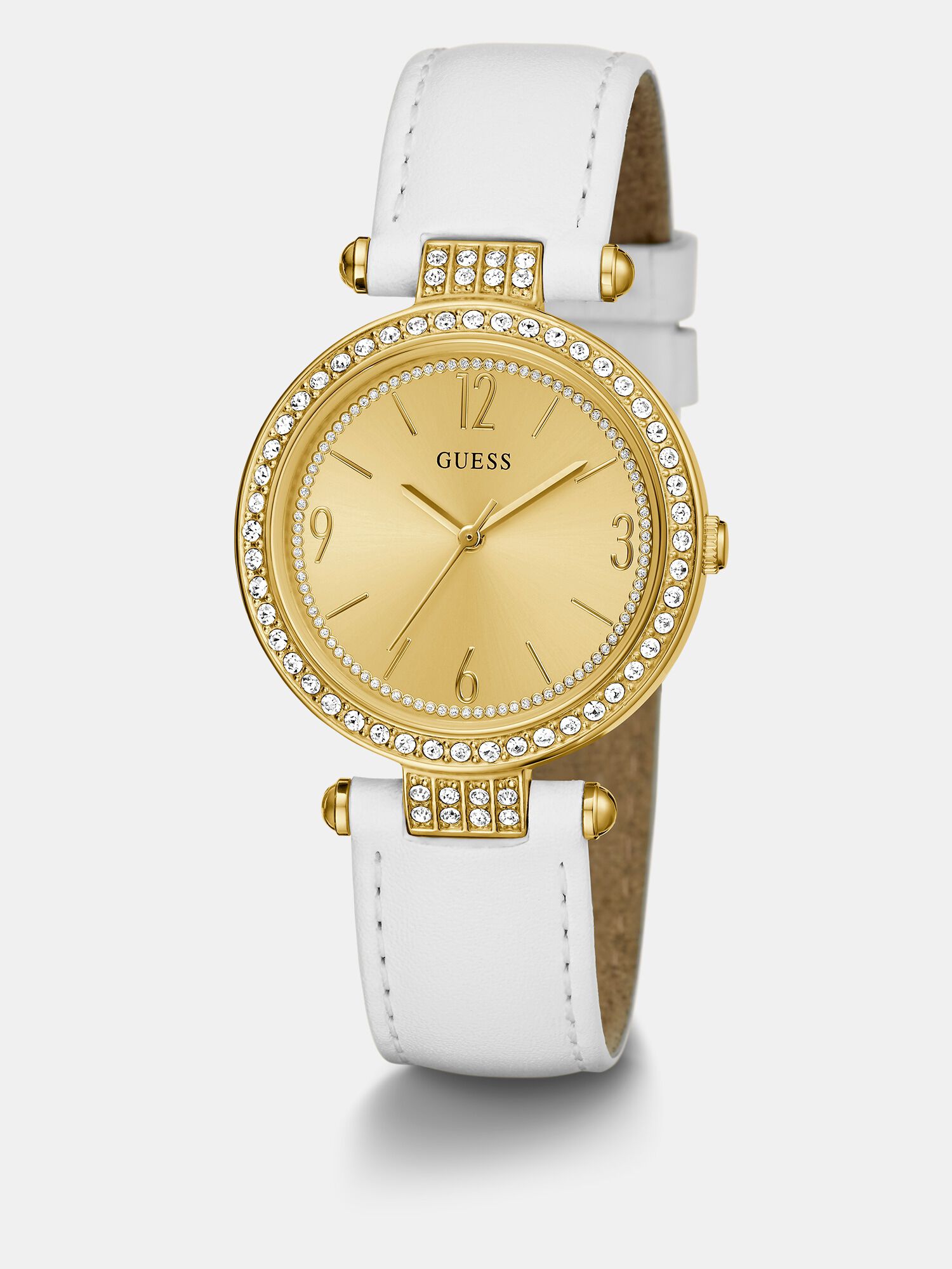 Genuine leather analogue watch