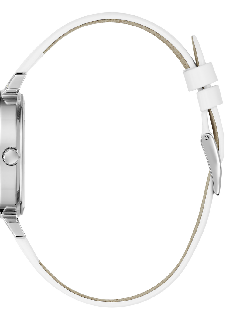 Ladies White Silver Tone Analog Watch