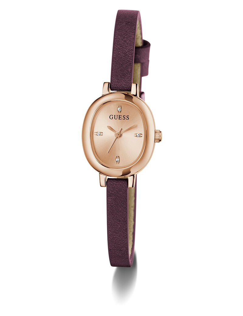 Ladies Red Rose Gold Tone Analog Watch
