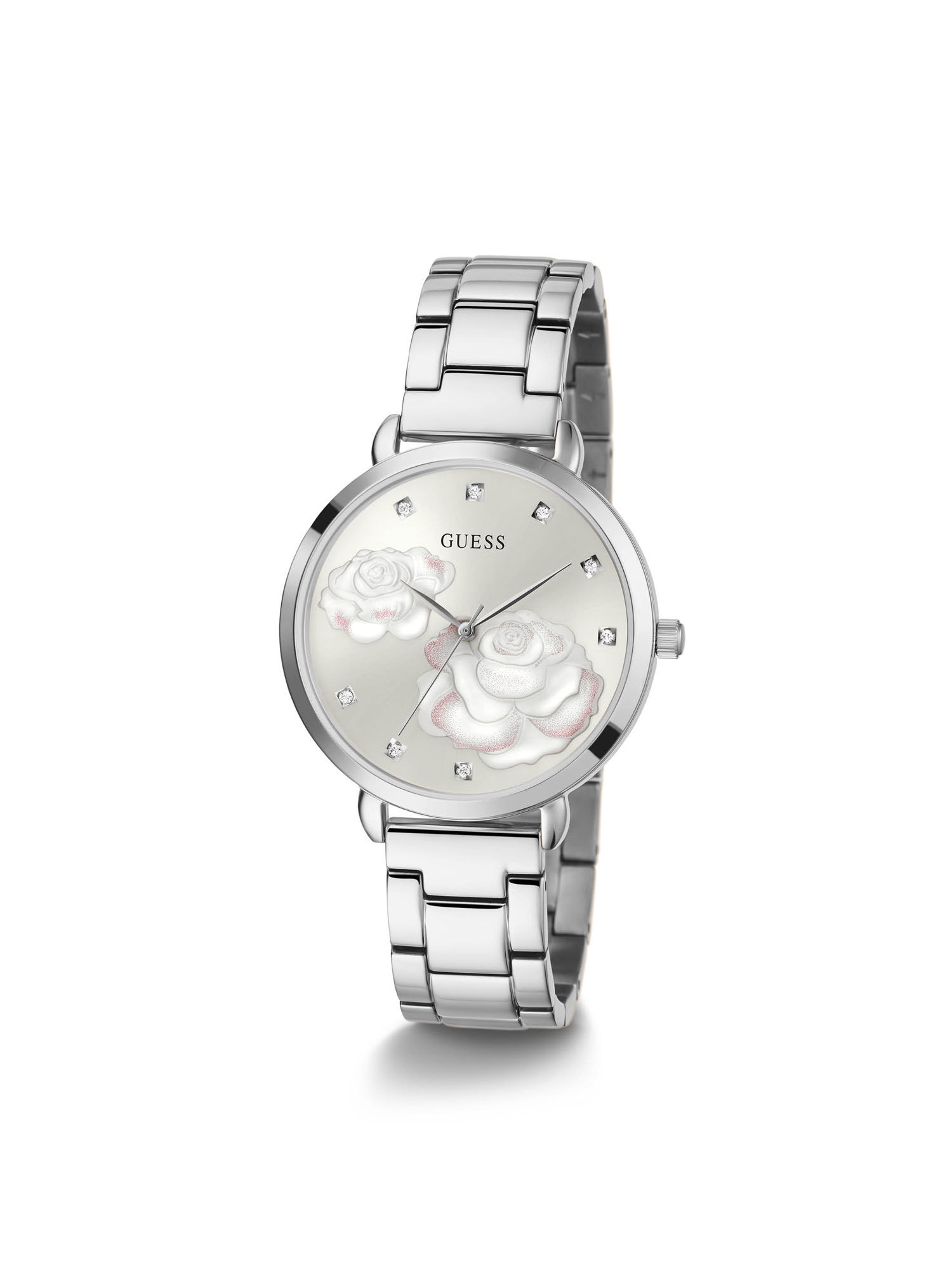 Guess watch sale silver crystal